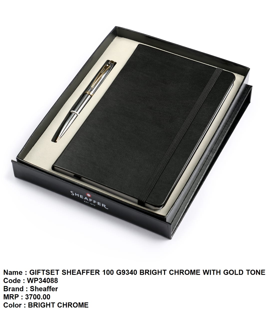 Giftset sheaffer 100 G9340 bright chrome with gold tone
